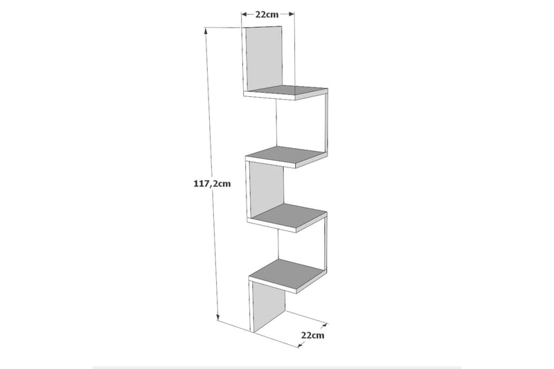 Vägghylla Ezzi 22 cm - Vit - Förvaring - Småförvaring - Väggförvaring