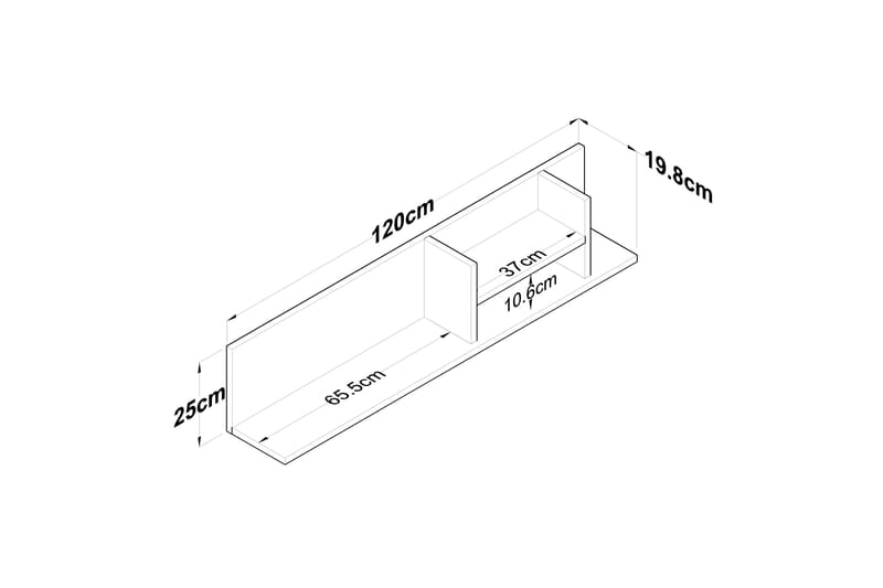 Vägghylla Friederich 120 cm - Valnöt/Antracit - Förvaring - Småförvaring - Väggförvaring