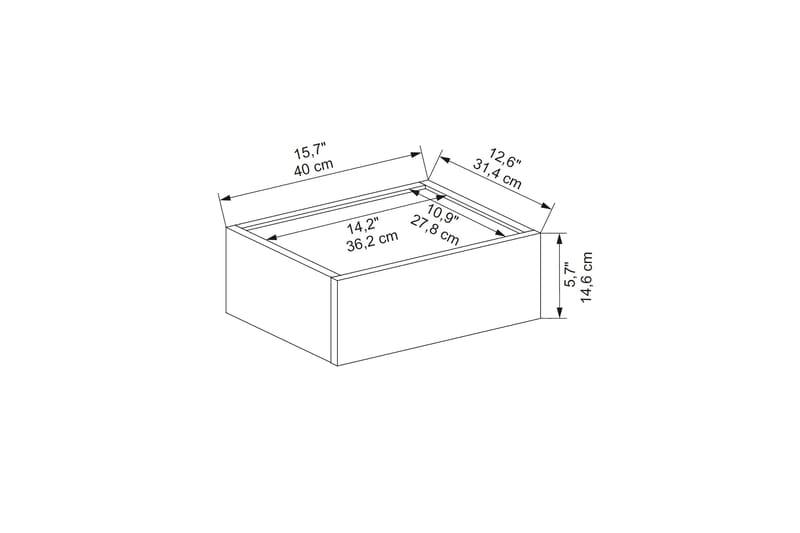 Vägghylla Luminia 40 cm - Vit - Förvaring - Småförvaring - Väggförvaring