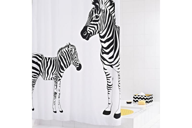 RIDDER Duschdraperi Zebra tyg 180x200 cm 42311 - Inredning - Badrumsinredning - Duschdraperi