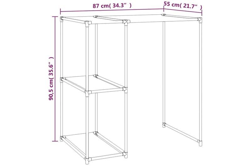 beBasic Hylla för tvättmaskin grå 87x55x90,5 cm järn - Grey - Inredning - Badrumsinredning - Handdukshållare