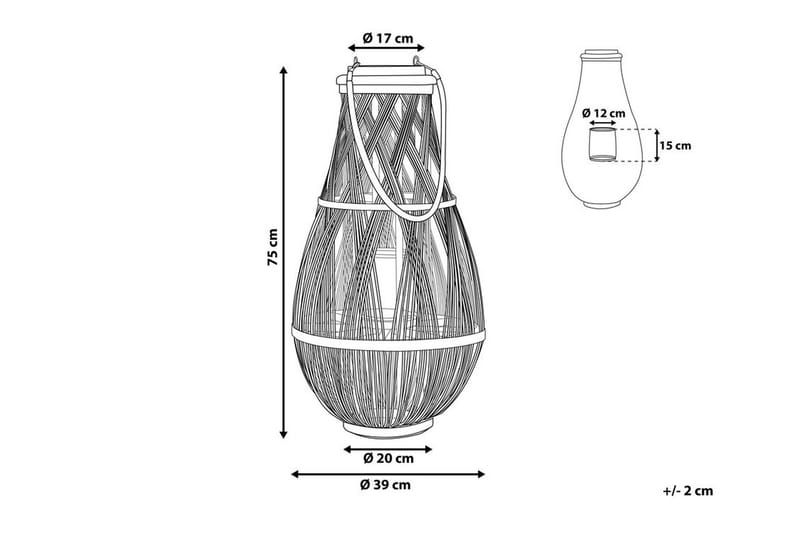 Lykta Tonga 39 cm - Trä|Natur - Inredning - Dekoration & inredningsdetaljer