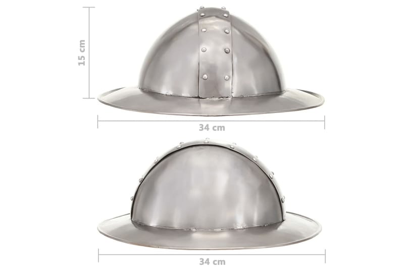 Medeltida riddarhjälm för LARP silver stål - Inredning - Dekoration & inredningsdetaljer