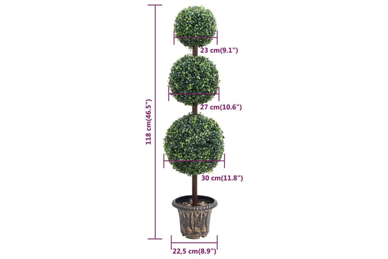 Konstväxt buxbom bollformad med kruka 118 cm grön - Grön - Inredning - Dekoration & inredningsdetaljer - Prydnadssaker - Blomsterdekoration