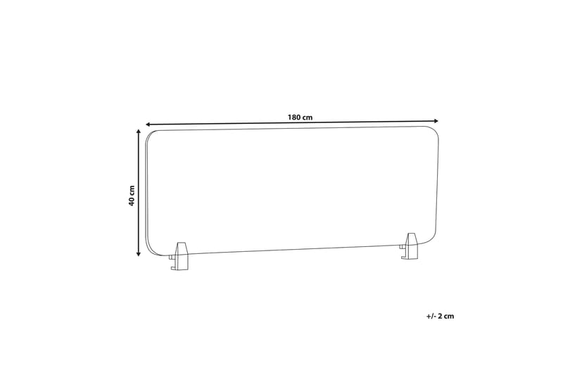 Avskärmning för skrivbord 180x40 cm grå WALLY - Vit - Inredning - Dekoration & inredningsdetaljer - Rumsavdelare - Avskärmning skrivbord