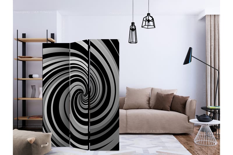 Rumsavdelare - Black and white swirl 135x172 - Artgeist sp. z o. o. - Inredning - Dekoration & inredningsdetaljer - Rumsavdelare