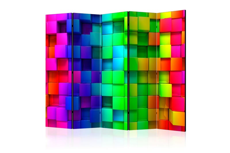 Rumsavdelare Colourful Cubes 225x172 - Artgeist sp. z o. o. - Inredning - Dekoration & inredningsdetaljer - Rumsavdelare