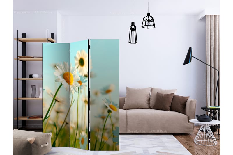 Rumsavdelare - Daisies - spring meadow 135x172 - Artgeist sp. z o. o. - Inredning - Dekoration & inredningsdetaljer - Rumsavdelare