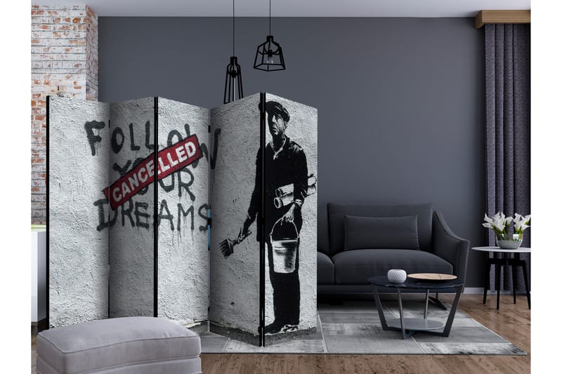 Rumsavdelare - Dreams Cancelled (Banksy) II 225x172 - Artgeist sp. z o. o. - Inredning - Dekoration & inredningsdetaljer - Rumsavdelare