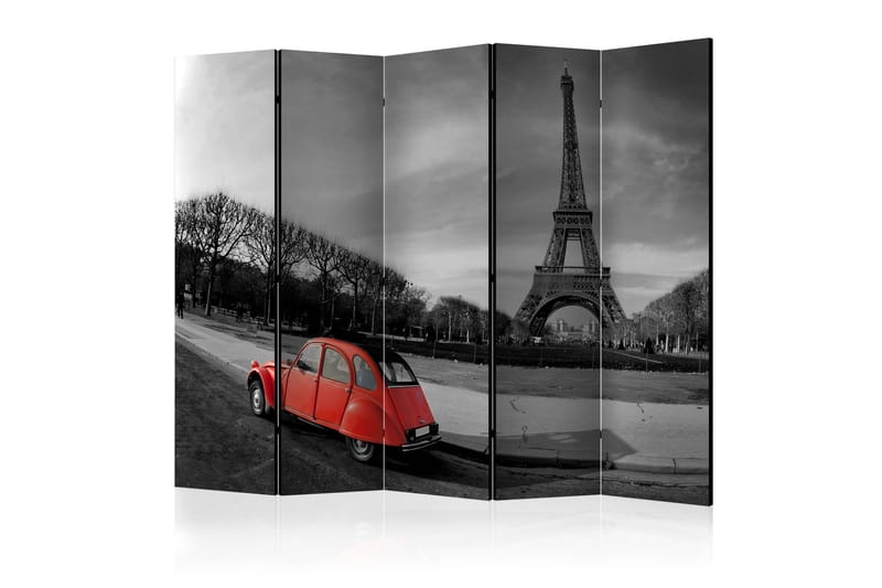 Rumsavdelare - Eiffel Tower and red car II 225x172 - Artgeist sp. z o. o. - Inredning - Dekoration & inredningsdetaljer - Rumsavdelare