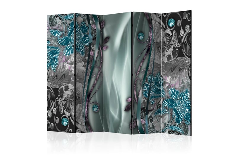 Rumsavdelare - Floral Curtain (Turquoise) II 225x172 - Artgeist sp. z o. o. - Inredning - Dekoration & inredningsdetaljer - Rumsavdelare