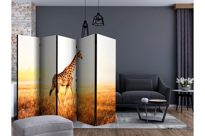 Rumsavdelare Giraffe - Walk II 225x172 cm - Artgeist sp. z o. o. - Inredning - Dekoration & inredningsdetaljer - Rumsavdelare