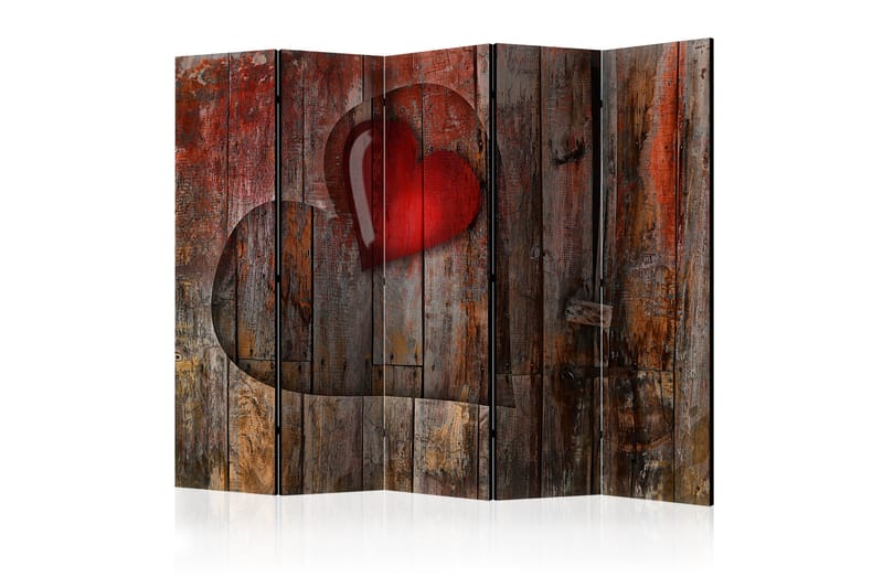 Rumsavdelare - Heart on wooden background II 225x172 - Artgeist sp. z o. o. - Inredning - Dekoration & inredningsdetaljer - Rumsavdelare