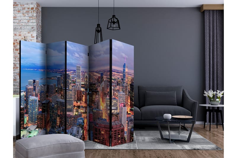 Rumsavdelare Illuminated Chicago II 225x172 cm - Artgeist sp. z o. o. - Inredning - Dekoration & inredningsdetaljer - Rumsavdelare