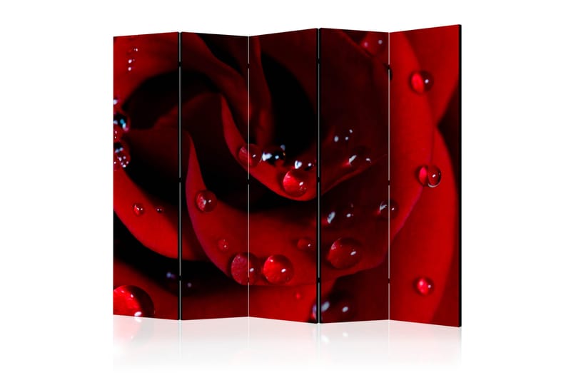 Rumsavdelare - Red rose with water drops II 225x172 - Artgeist sp. z o. o. - Inredning - Dekoration & inredningsdetaljer - Rumsavdelare