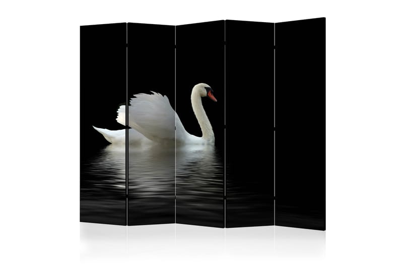 Rumsavdelare - swan (black and white) II 225x172 - Artgeist sp. z o. o. - Inredning - Dekoration & inredningsdetaljer - Rumsavdelare