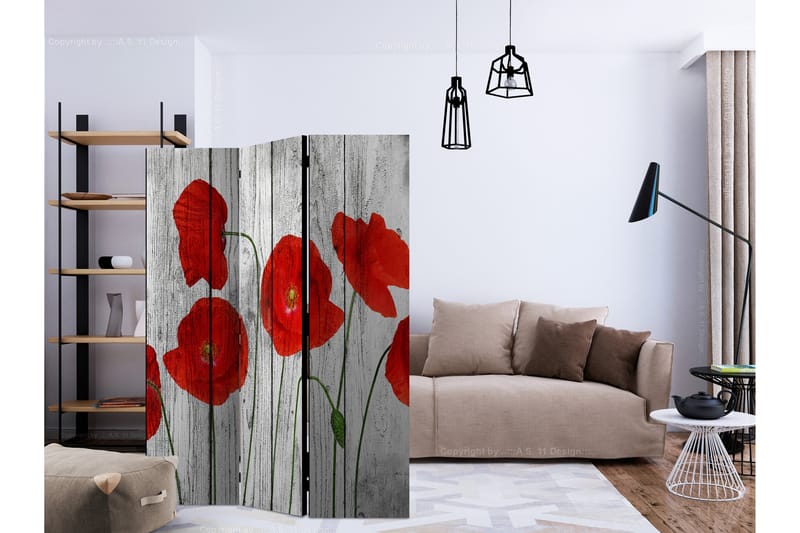 Rumsavdelare - Tale of Red Poppies 135x172 - Artgeist sp. z o. o. - Inredning - Dekoration & inredningsdetaljer - Rumsavdelare