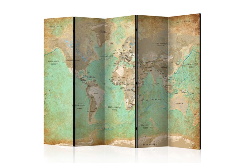 Rumsavdelare Turquoise World Map 225x172 - Artgeist sp. z o. o. - Inredning - Dekoration & inredningsdetaljer - Rumsavdelare