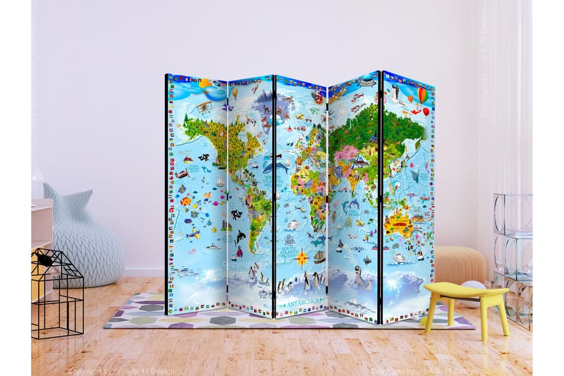 Rumsavdelare World Map For Kids 225x172 - Artgeist sp. z o. o. - Inredning - Dekoration & inredningsdetaljer - Rumsavdelare