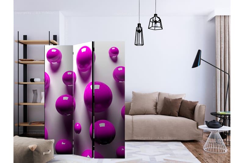 Rumsavdelare - Purple Balls 135x172 - Artgeist sp. z o. o. - Inredning - Dekoration & inredningsdetaljer - Rumsavdelare