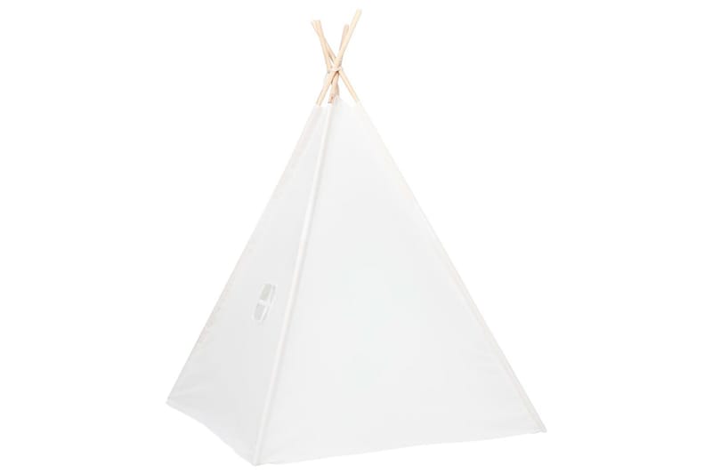 Tipitält för barn med väska peachskin vit 120x120x150 cm - Vit - Inredning - Barnrum inredning - Lektält & tipi tält barn inomhus