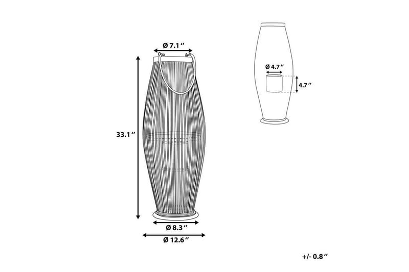 Lykta Tahiti 32 cm - Trä|Natur - Inredning - Ljus & dofter - Ljusstakar & ljuslyktor