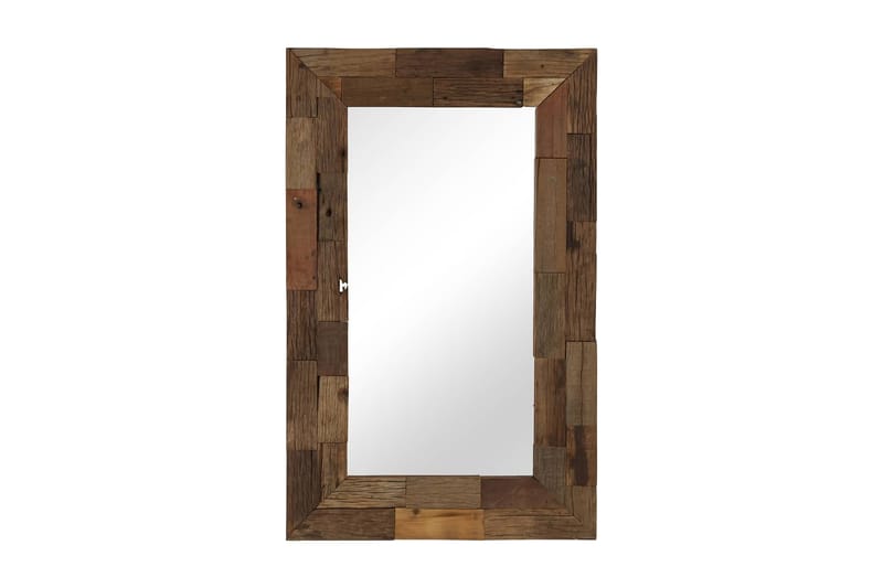 Spegel massivt återvunnet trä 50x80 cm - Brun - Hallspegel - Väggspegel