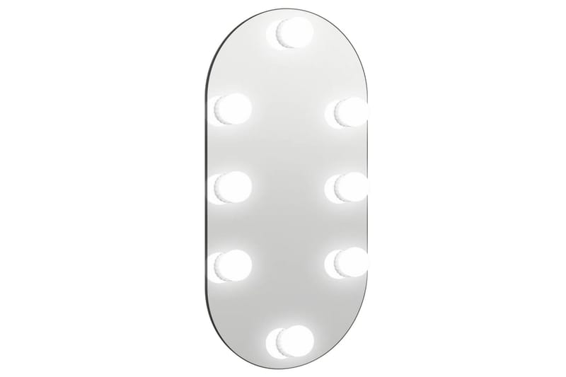 Spegel med LED-lampor 40x20 cm glas oval - Silver - Inredning - Spegel - Hallspegel