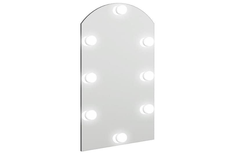 Spegel med LED-lampor 70x40 cm glas valvformad (335864+32608 - Silver - Inredning - Spegel - Hallspegel