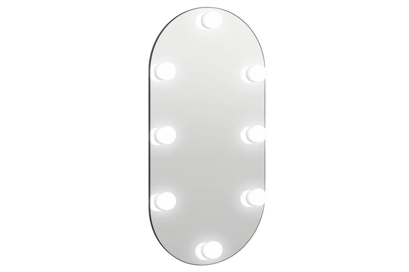 Spegel med LED-lampor 80x40 cm glas oval - Silver - Inredning - Spegel - Hallspegel