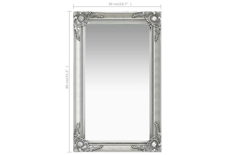 Väggspegel barockstil 50x80 cm silver - Silver - Inredning - Spegel - Hallspegel