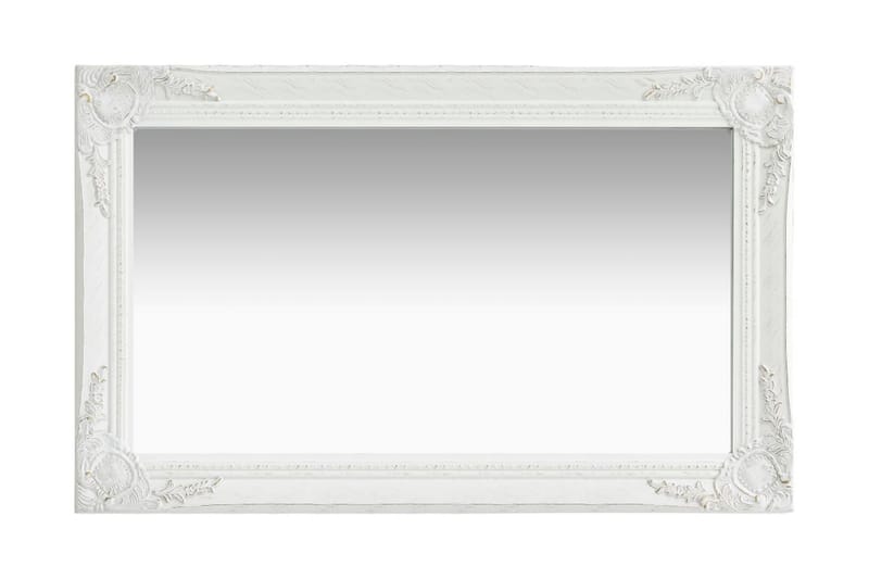 Väggspegel barockstil 50x80 cm vit - Vit - Inredning - Spegel - Hallspegel