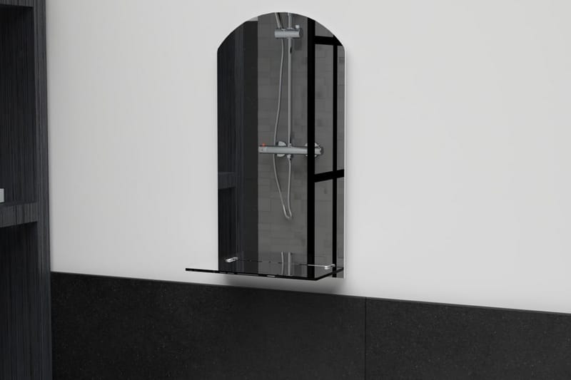 Väggspegel med hylla 20x40 cm härdat glas - Silver - Hallspegel - Väggspegel