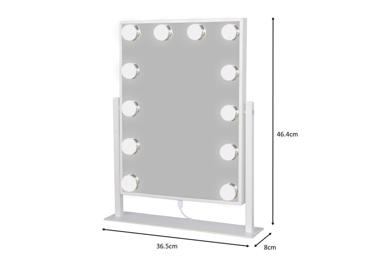 Sminkspegel Glow 36,5 cm med LED Belysning - Vit - Inredning - Spegel - Sminkspegel