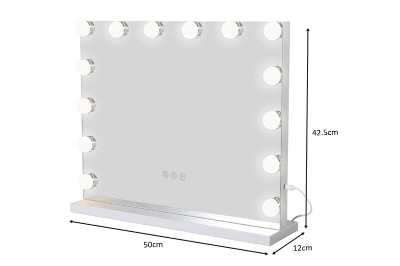 Sminkspegel Glow 50 cm med LED Belysning - Vit - Inredning - Spegel - Sminkspegel