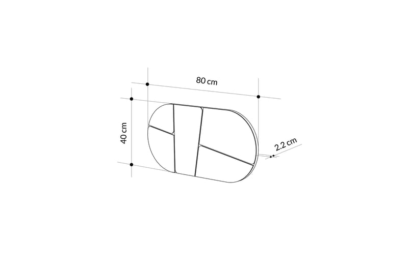 Vägghängd Spegel Otis Oval 80 cm - Svart - Inredning - Spegel - Hallspegel