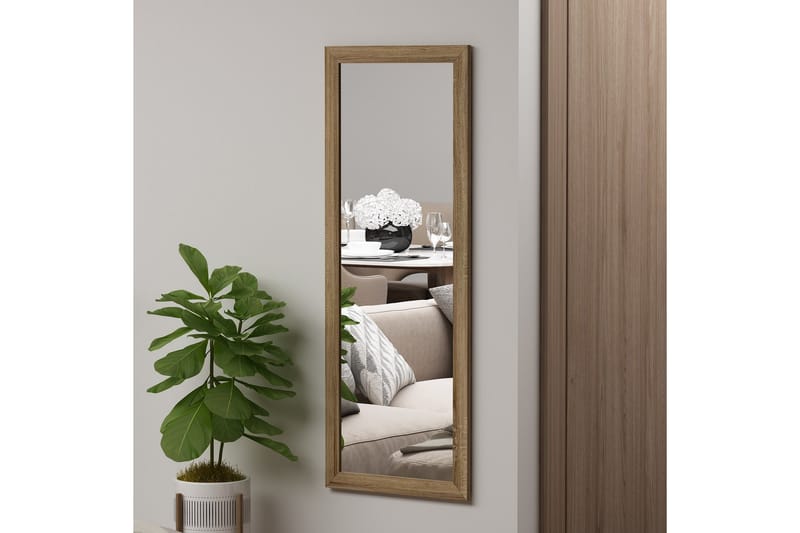Spegel Lipa 40 cm Rektangulär - Trä/Natur - Hallspegel - Spegel med belysning - Helkroppsspegel - Väggspegel