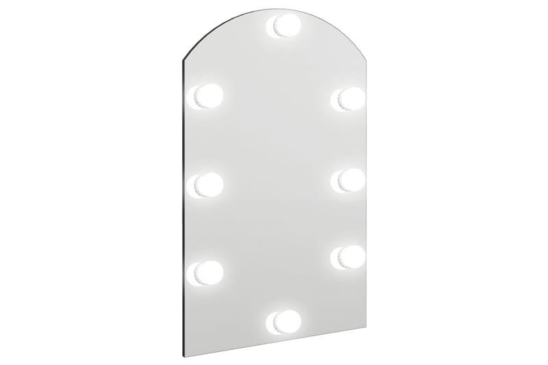 Spegel med LED-lampor 60x40 cm glas valvformad - Silver - Inredning - Spegel - Väggspegel