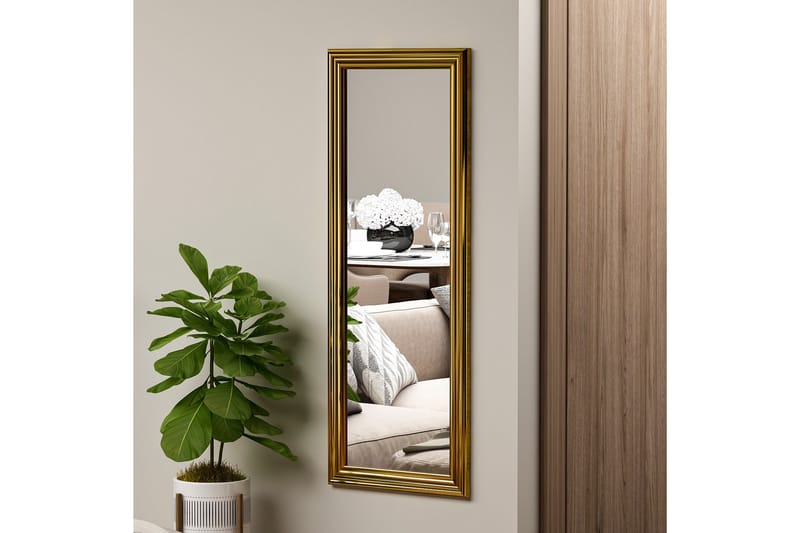 Spegel Rube 40 cm Rektangulär - Guld - Hallspegel - Spegel med belysning - Helkroppsspegel - Väggspegel