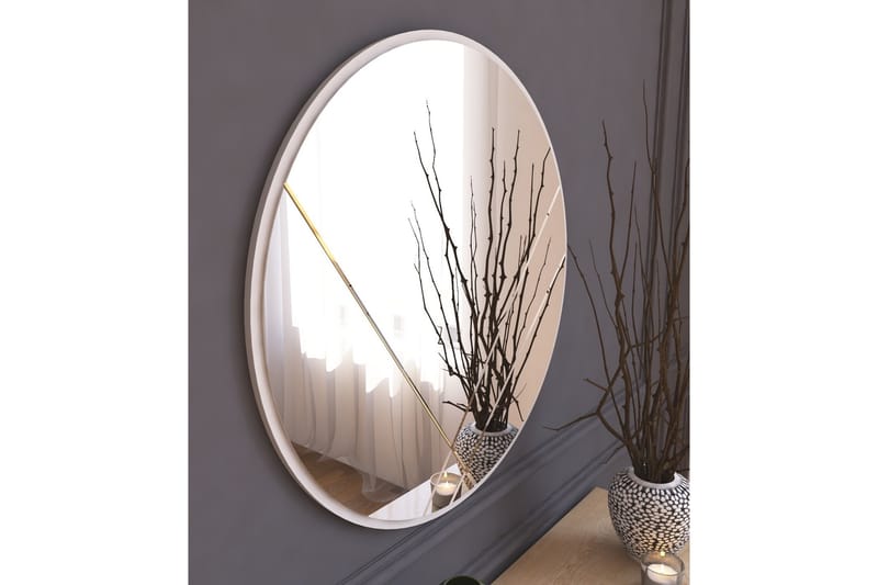 Spegel Smooth 60 cm Rund - Vit - Hallspegel - Spegel med belysning - Helkroppsspegel - Väggspegel