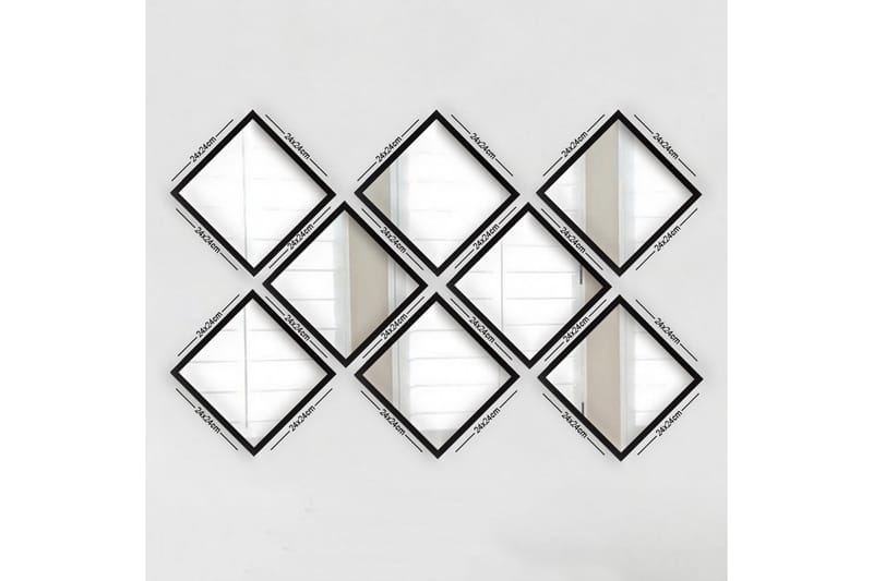 Spegel Velservrook - Silver/Svart - Hallspegel - Spegel med belysning - Helkroppsspegel - Väggspegel