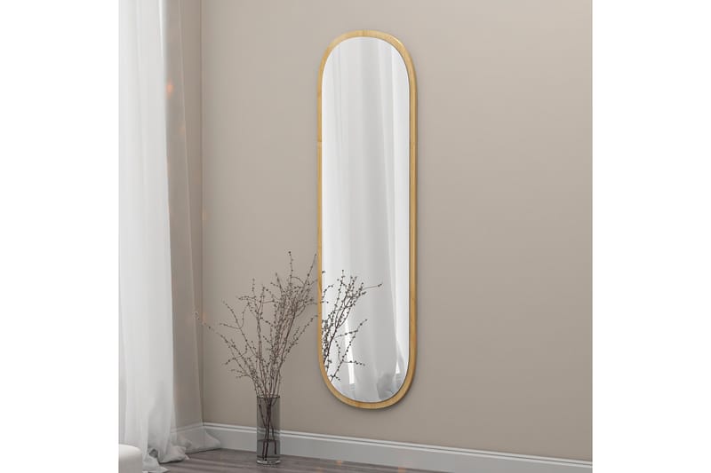 Spegel Zeos 40 cm Rektangulär - Trä/Natur - Hallspegel - Spegel med belysning - Helkroppsspegel - Väggspegel
