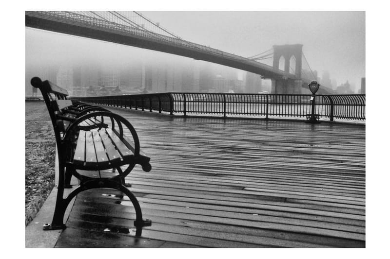 Fototapet A Foggy Day On The Brooklyn Bridge 350x245 - Artgeist sp. z o. o. - Inredning - Tapet - Fototapet