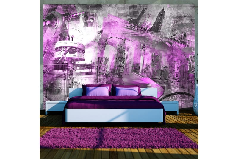 Fototapet Berlin Kollage Violett 100x70 - Artgeist sp. z o. o. - Inredning - Tapet - Fototapet