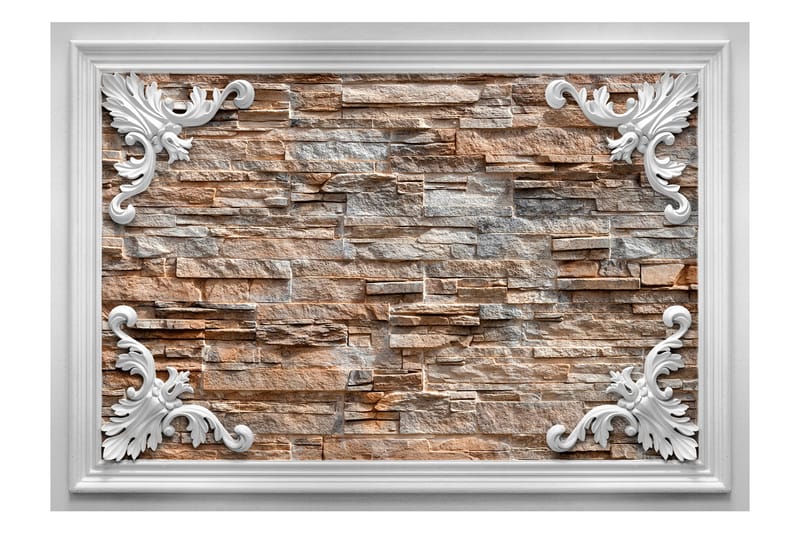 Fototapet Brick In The Frame Brown 250x175 - Artgeist sp. z o. o. - Inredning - Tapet - Fototapet