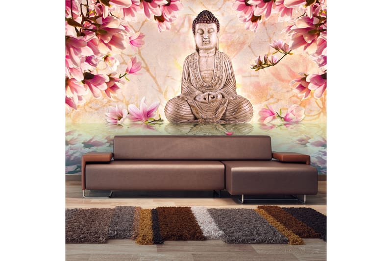 Fototapet Buddha And Magnolia 450x270 - Artgeist sp. z o. o. - Inredning - Tapet - Fototapet