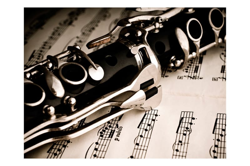 Fototapet Clarinet And Music Notes 200x154 - Artgeist sp. z o. o. - Inredning - Tapet - Fototapet