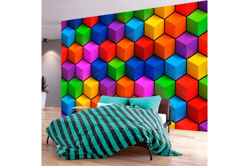 Fototapet Colorful Geometric Boxes 300x210 - Artgeist sp. z o. o. - Inredning - Tapet - Fototapet