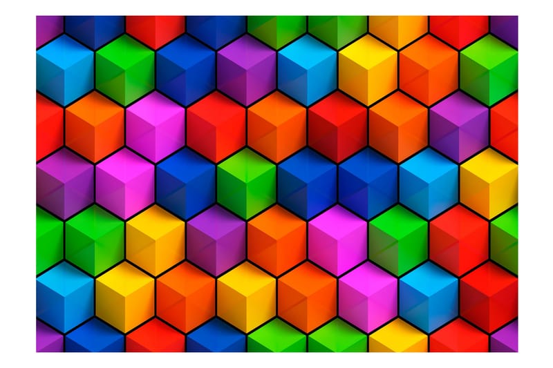 Fototapet Colorful Geometric Boxes 300x210 - Artgeist sp. z o. o. - Inredning - Tapet - Fototapet