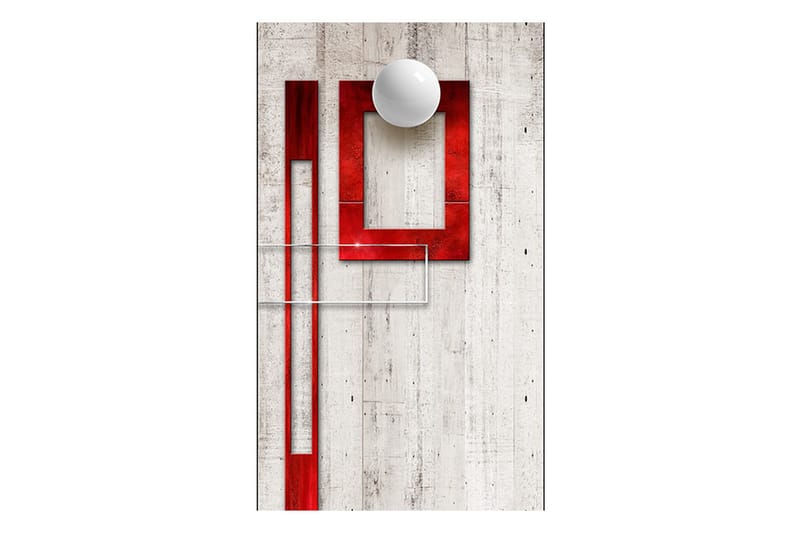 Fototapet Concrete Red Frames And White Knobs 50x1000 - Artgeist sp. z o. o. - Inredning - Tapet - Fototapet